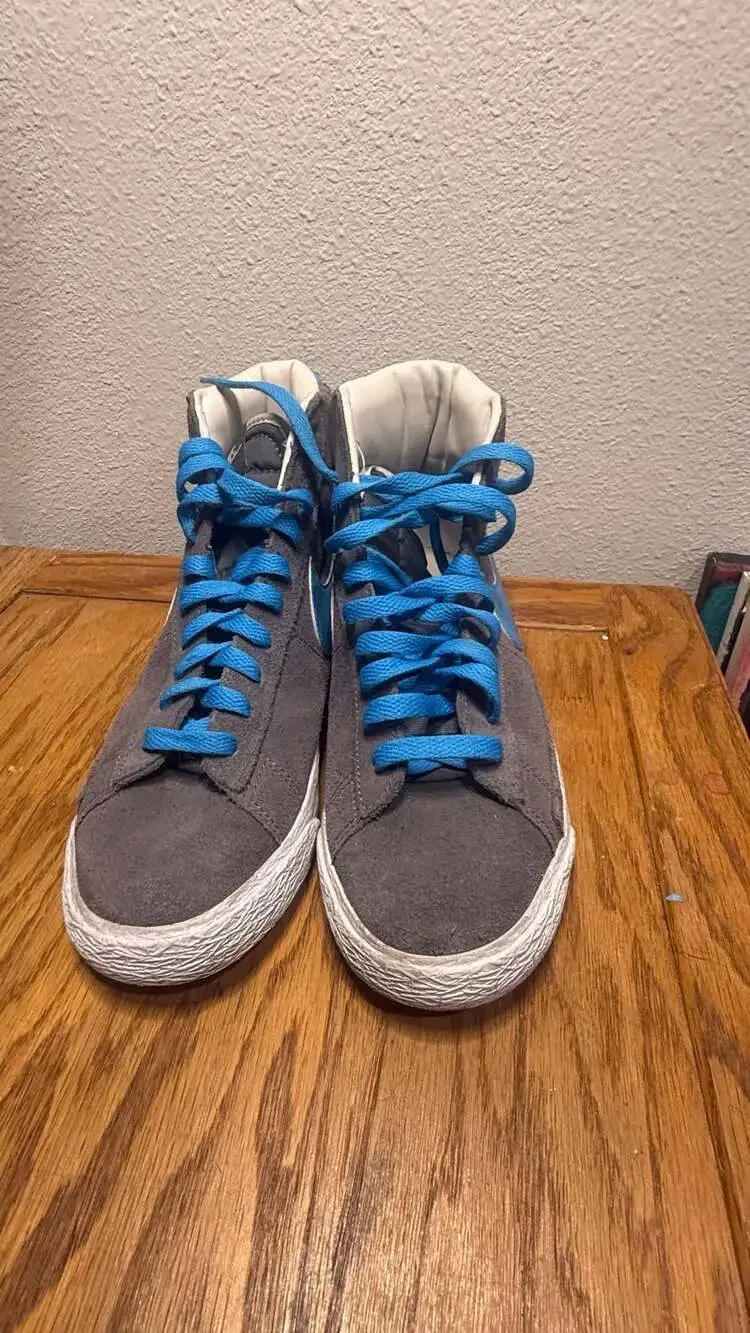 Nike Blazer Mid Vintage GS Suede Sneakers Grey Photo Blue